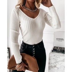 Pull basique cotelé