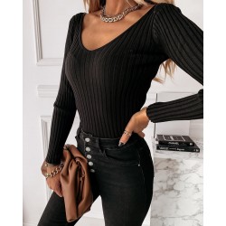 Pull basqiue cotelé noir