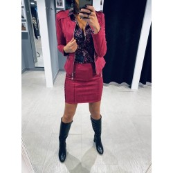 Veste suédine Lara prune