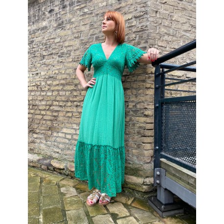 Robe Longue Bohême Verte