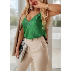 Top dentelle Vert