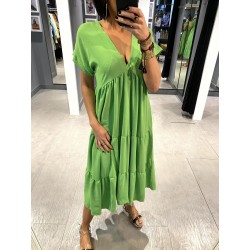 Robe Longue Joyce Vert Pomme Exclu live