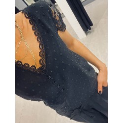 Blouse noire Lola plumetis