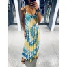 Robe à fines bretelles Tie and Dye jaune