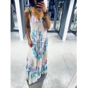 Robe à fines bretelles Tie and Dye parme