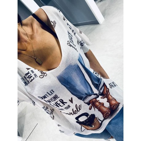 Top chauve souris à talons