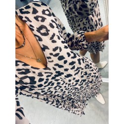 Robe plissée leo blanc