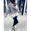 Pull à rayures blanc et noir