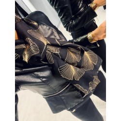 Echarpe Palma noire & gold