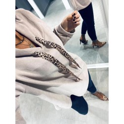 Pull à capuche velours beige