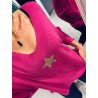 Mon petit pull basique étoile fushia