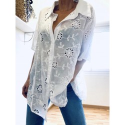 Chemise broderie Anglaise blanche