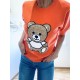 Pull manches courtes nounours orange