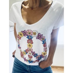 T-shirt imprimé Peace Flowers