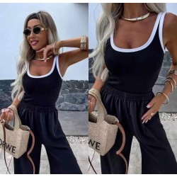 Top bicolore noir