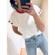 T-shirt coeurs rouge
