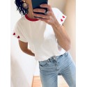 T-shirt coeurs rouge