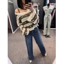 Top crochet beige kaki