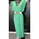Combi pantalon plissée vert