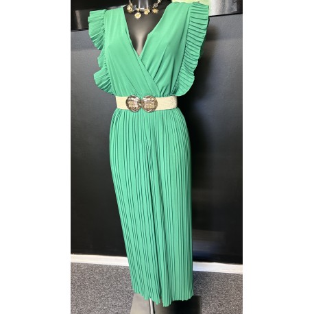 Combi pantalon plissée vert