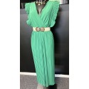 Combi pantalon plissée vert
