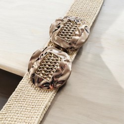 Ceinture Paille boucle dorée