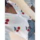 Chemise gaz de coton cerise rouge