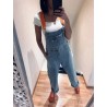 Salopette jeans bretelles orange