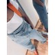 Salopette jeans bretelles orange