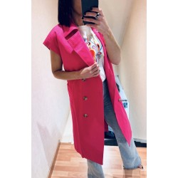 Trench sans manche rose