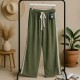 Pantalon gaz de coton kaki Louise