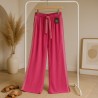 Pantalon gaz de coton rose Louise