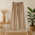 Pantalon gaz de coton beige