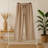 Pantalon gaz de coton beige
