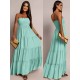 Robe longue bustier Aqua smocke