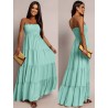 Robe longue bustier Aqua smocke