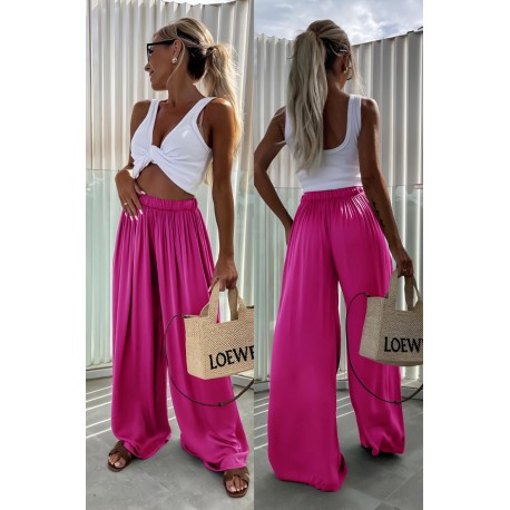 Pantalon viscose fushia