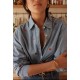 Chemise jeans coeur rouge
