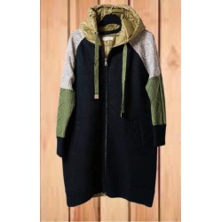 Veste bi-matière kaki