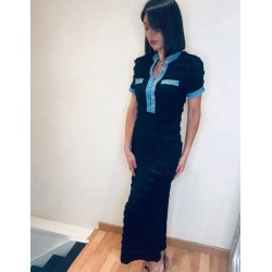 Robe noire bi-matière