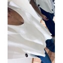 Pull sans manche boutons blanc