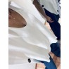 Pull sans manche boutons blanc