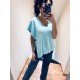 Pull sans manche boutons Aqua