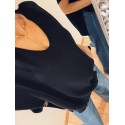 Pull sans manche boutons noir