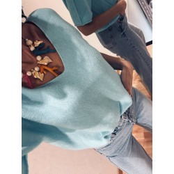 Pull Aqua col V manches courtes