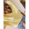 Pull jaune col V manches courtes