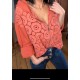 Veste dentelle brique