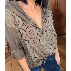 Veste dentelle choco