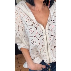 Veste dentelle beige