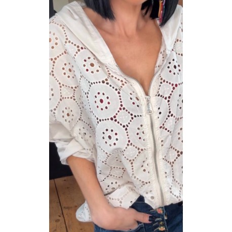 Veste dentelle beige